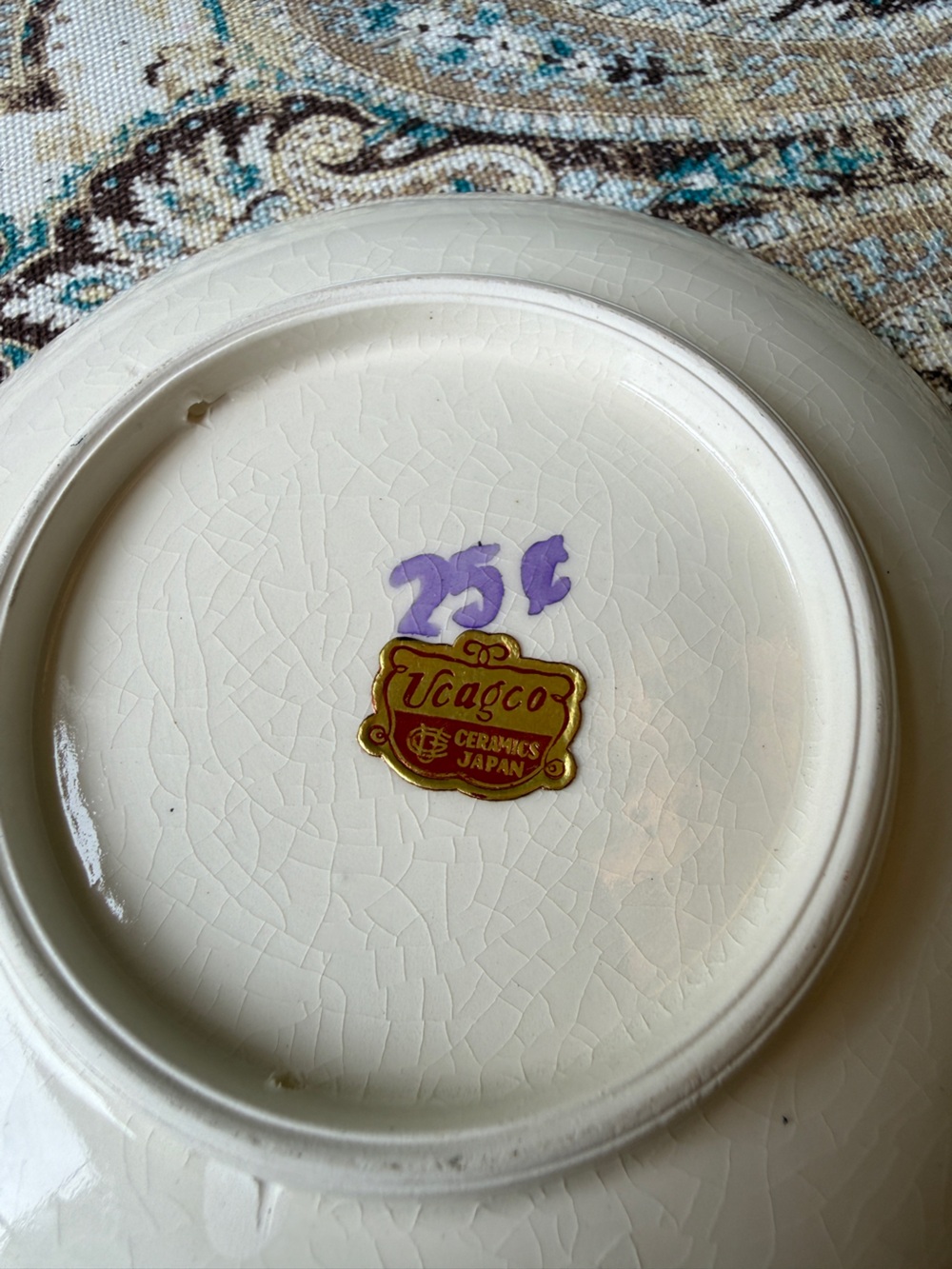 Ucagco Japan Hand Painted Floral Dessert Plates Set 2 Vintage Porcelain - Picture 3 of 7